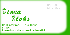diana klohs business card